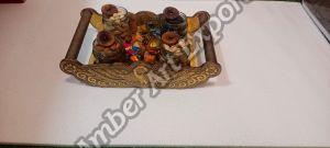 MDF Wooden Dry Fruit Tray 14 X 8 Inch for Homes, Banquet, Wedding