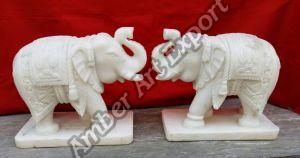 Marble Sandstone Polished Elephant Stone Statue, Brand Name : Amber