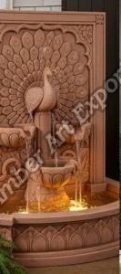 Marble LED Garden Wall Fountain for Amusement Park, Outdoor