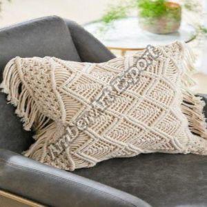 Cotton Macrame Cushion Cover Standard, Brand Name : Amber