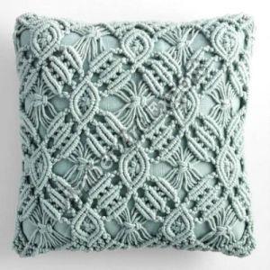 Cotton Macrame Handmade Cushion Cover 18x18 Inches For Home Decor