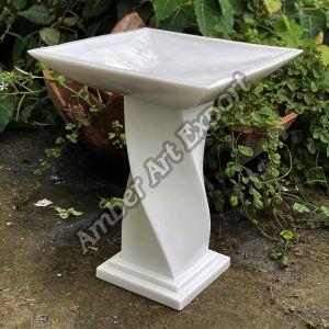 Polished Marble Bird Bath, Shape : Round for Garden Use