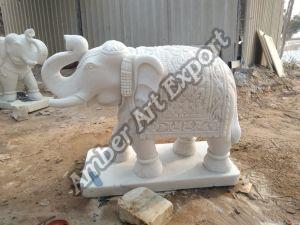 Plain Marble Elephant Statues for Garden, Religious Purpose