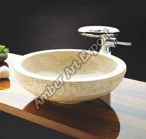 Polished Marble Italian Stone Wash Basin, Brand Name : Amber