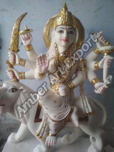 Printed Marble Maa Durga Statue, Brand Name : Amber