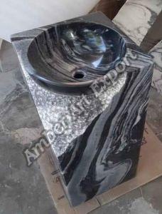 Polished Pedestal Marble Wash Basin, Brand Name : Amber