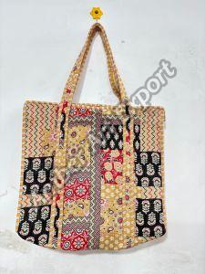 Cotton Quilted Hand Bag, Brand Name : Amber