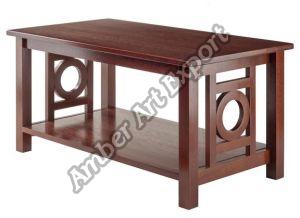Plain Coated Solid Wood Center Table, Color : Brown