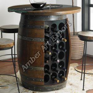 Polished Wooden Solid Wood Decorative Bar Barrels, Brand Name : Amber