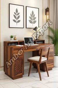 Solid Wood Study Tables, Brand Name : Amber