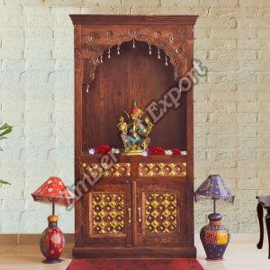 Polished Solid Wooden Temples, Color : Brown, Light Brown Antique