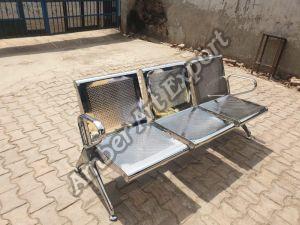 Plain Polished Stainless Steel Waiting Chairs, Color : Silver