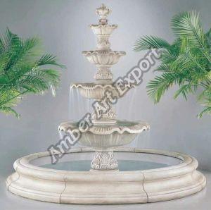 Polished White Marble Fountains for Amusement Park, Garden, Outdoor
