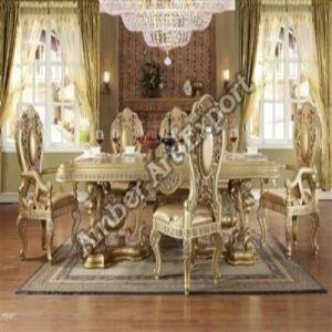 Smooth Wooden Luxury Dining Table Set Standard
