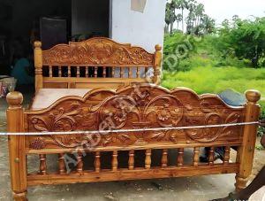 Polished Wooden Luxury Double Bed, Color : Brown