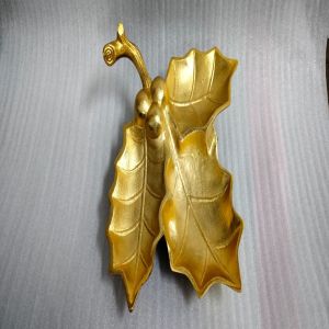 Golden Leaf Decorative Tray 12 X 12 Inch