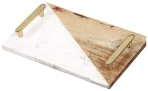 Marble And Wood Tray 10Inch