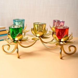 Metal Polished Tabletop Candle Holders