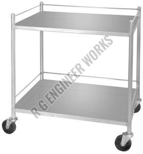 Polished Stainless Steel Clinical Surgical Instrument Trolley