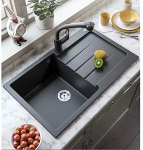 Quartz + Resin Blend 33x19 Inch Granite Finish Kitchen Sink