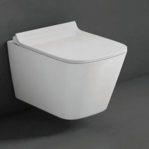 Square White Wall Hung Ceramic Toilet