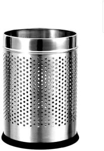 Stainless Steel Dustbin, Color : Silver