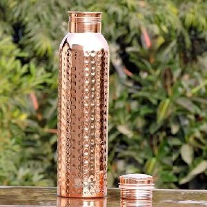Copper Water Bottle, Shape : Round