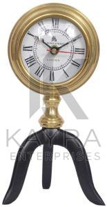 Acrylic Laminated Designer Table Clock, Color : Black, Golden