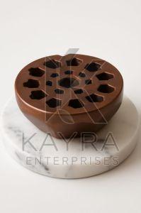 Wood Handcrafted Aluminium Ashtray with Geometric Design