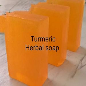Coconut Oil Turmeric Herbal Soap, Color : Orange