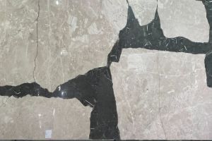 Rectangle Black and White Chips Marble Table Top without Light