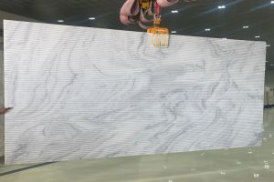 Xm White Fluted Marble Slab, Thickness : 17-18 Mm
