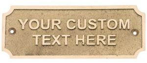 Brass Rectangular Sign Board, Color : Golden