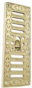 Polished Rectangular Brass Door Vents, Color : Golden for Ventilation