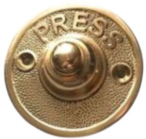 Round Brass Door Bell Push Button, Color : Golden