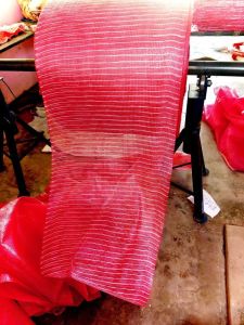 Plain Polyester PP Woven Leno Mesh Bag, Color : Red
