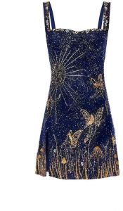 Blue Celestial Beaded Mini Dress