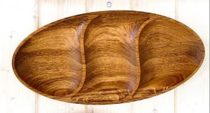 Oval Shape Wooden Tray, Color : Brown