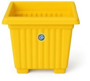 Plastic Yellow Square Flower Pot