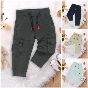 Plain Cotton Kids Cargo Jeans, Color : Multicolor Casual Wear