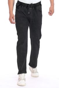 Black Men Denim Trackpant