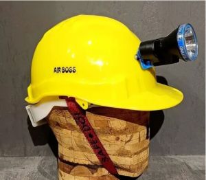 HDPE Fiber Safety Helmet with Torch, Color : Blue, White, Yellow