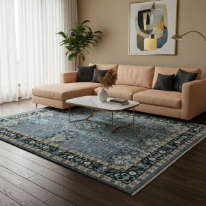 Viraaj Traditional Hand Knotted Blue & Teal Carpet