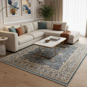 Viraaj Traditional Hand Knotted Sky Blue Carpet