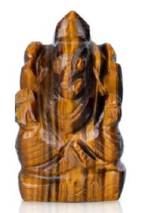 Tiger Eye Stone Ganesh Murti - God Stone Statue