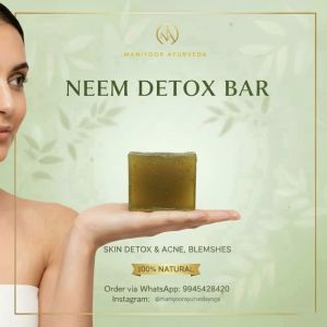 Organic Ingredient. Ayurveda Neem Soap, Color : Greenish Brown