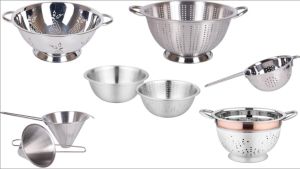 Polished Steel Colander, Color : Silver for Home, Hotel