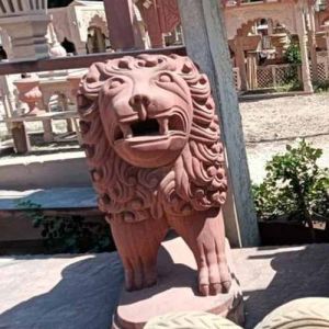 Red Sandstone Tiger Statue
