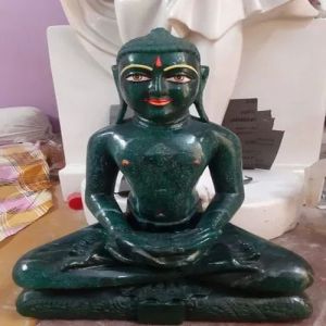 Green Marble Mahavir Swami Statue