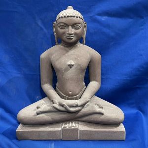 Grey Marble Jain Mahaveer Statue